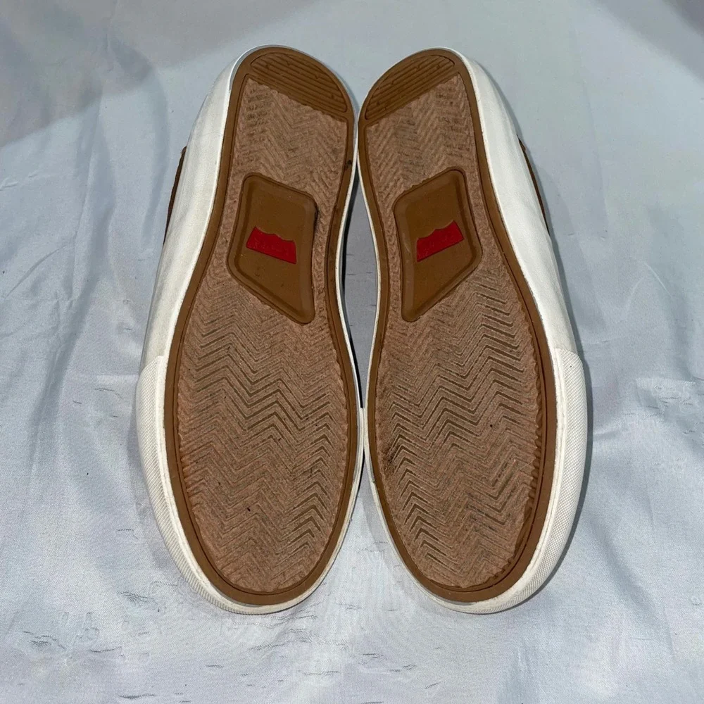 Levis Kids Brown Synthetic Leather Low Top Lace Up Sneakers Size 6 539458-09H1